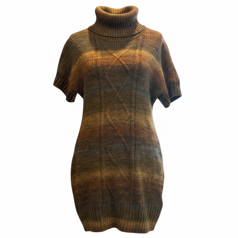 Ronni Nicole Earthy Turtleneck Sweater Dress PTP 21.5 L 32 - Picture 3 of 7